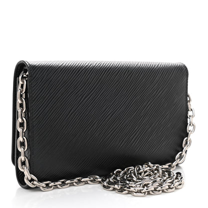 Louis Vuitton Epi Twist Chain Wallet Black 3 of 8