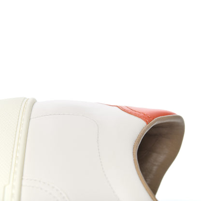 Hermes Calfskin Mens Quicker Sneakers 42 White Orange 11 of 13
