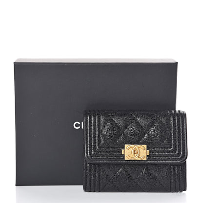 Chanel Caviar Quilted Boy Flap Card Holder Black 9 of 9