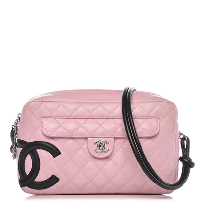 Chanel Calfskin Quilted Cambon Camera Bag Pink Black 1 of 11
