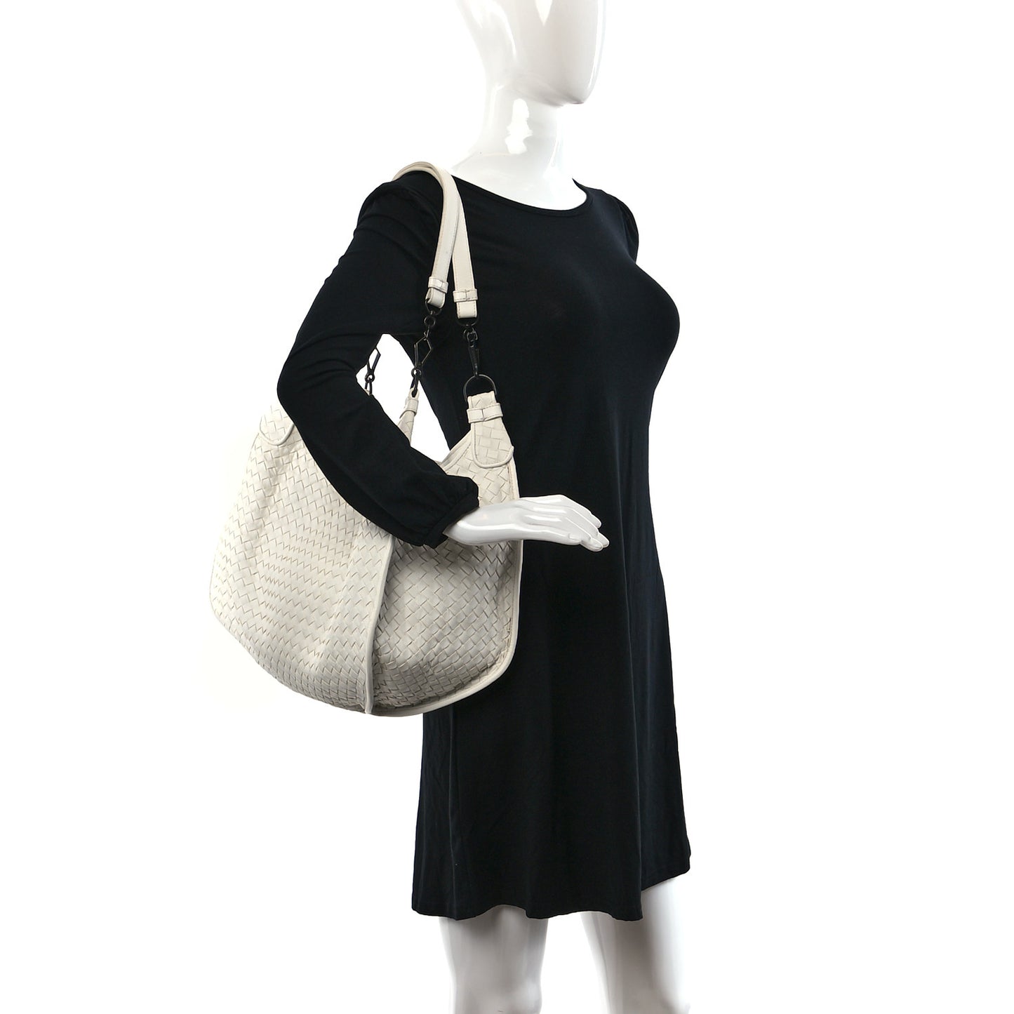 Nappa Intrecciato Hobo White