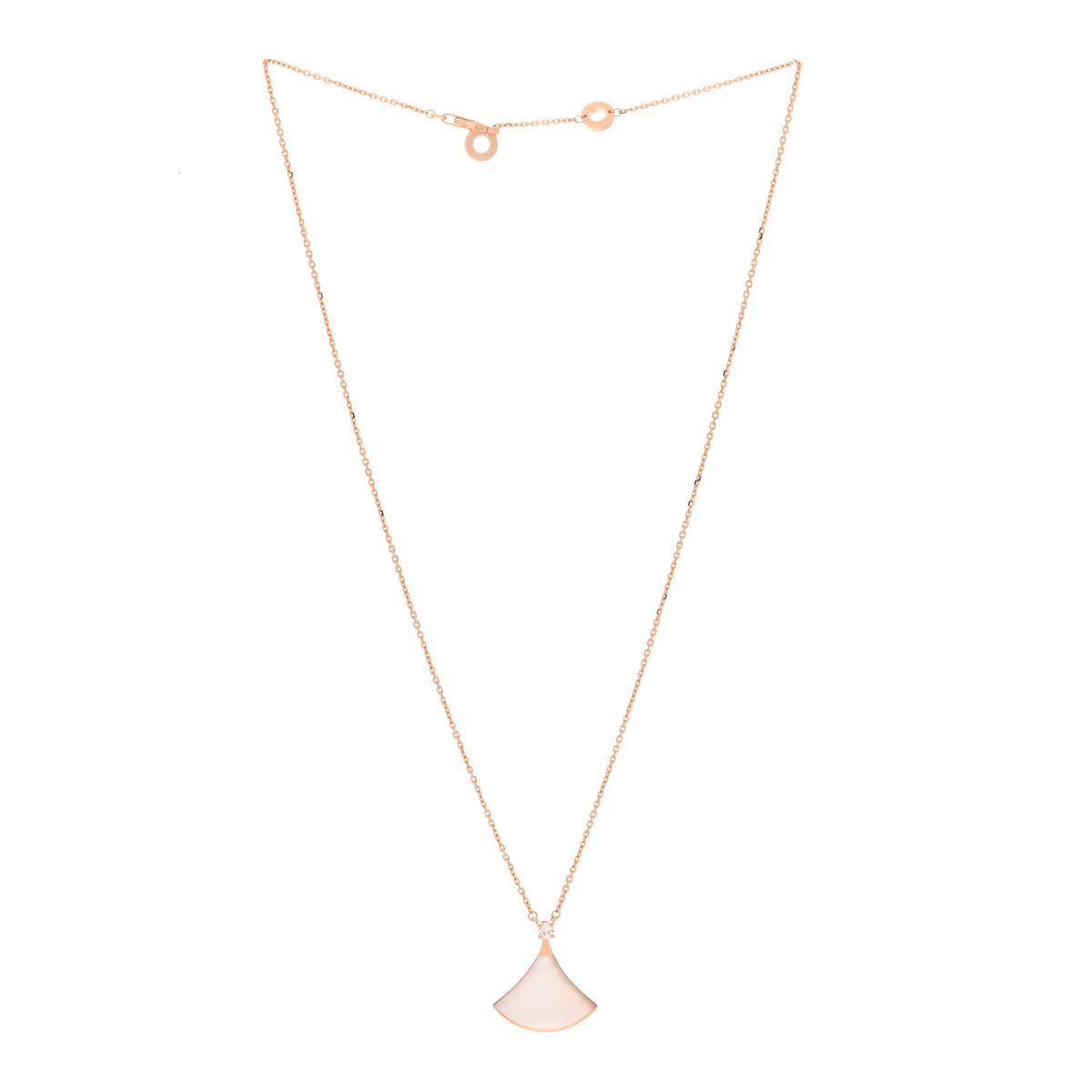 Bulgari 18K Rose Gold Diamond Mother of Pearl Divas' Dream Pendant Necklace 3 of 7