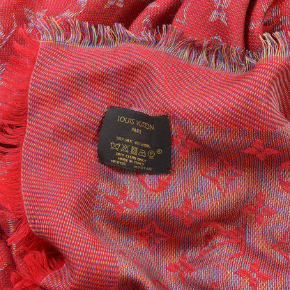 Louis Vuitton Wool Silk Monogram Rainbow Shawl Rubis 6 of 6