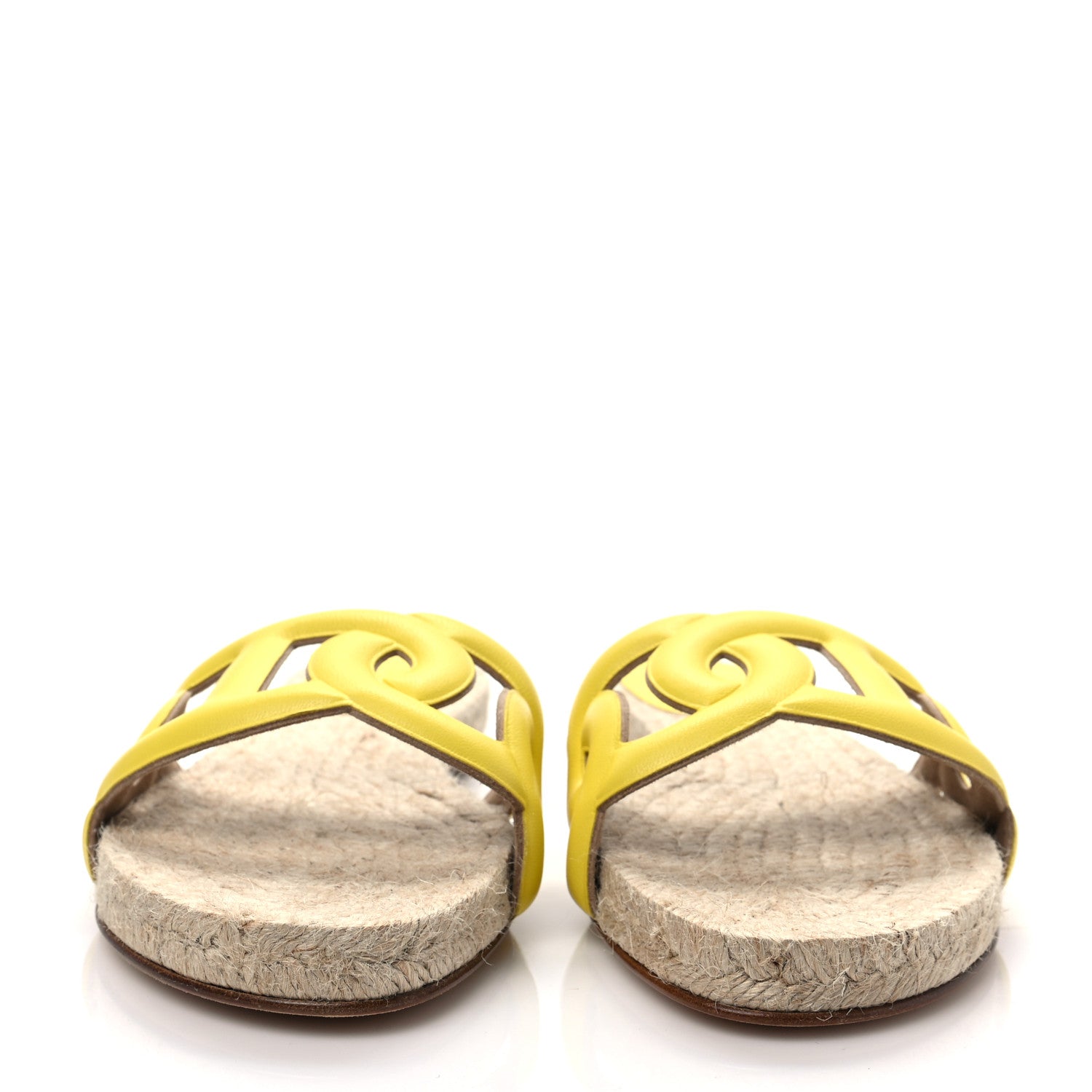 Hermes Nappa Famosa Espadrille Sandals 38 Jaune Curcuma 2 of 8