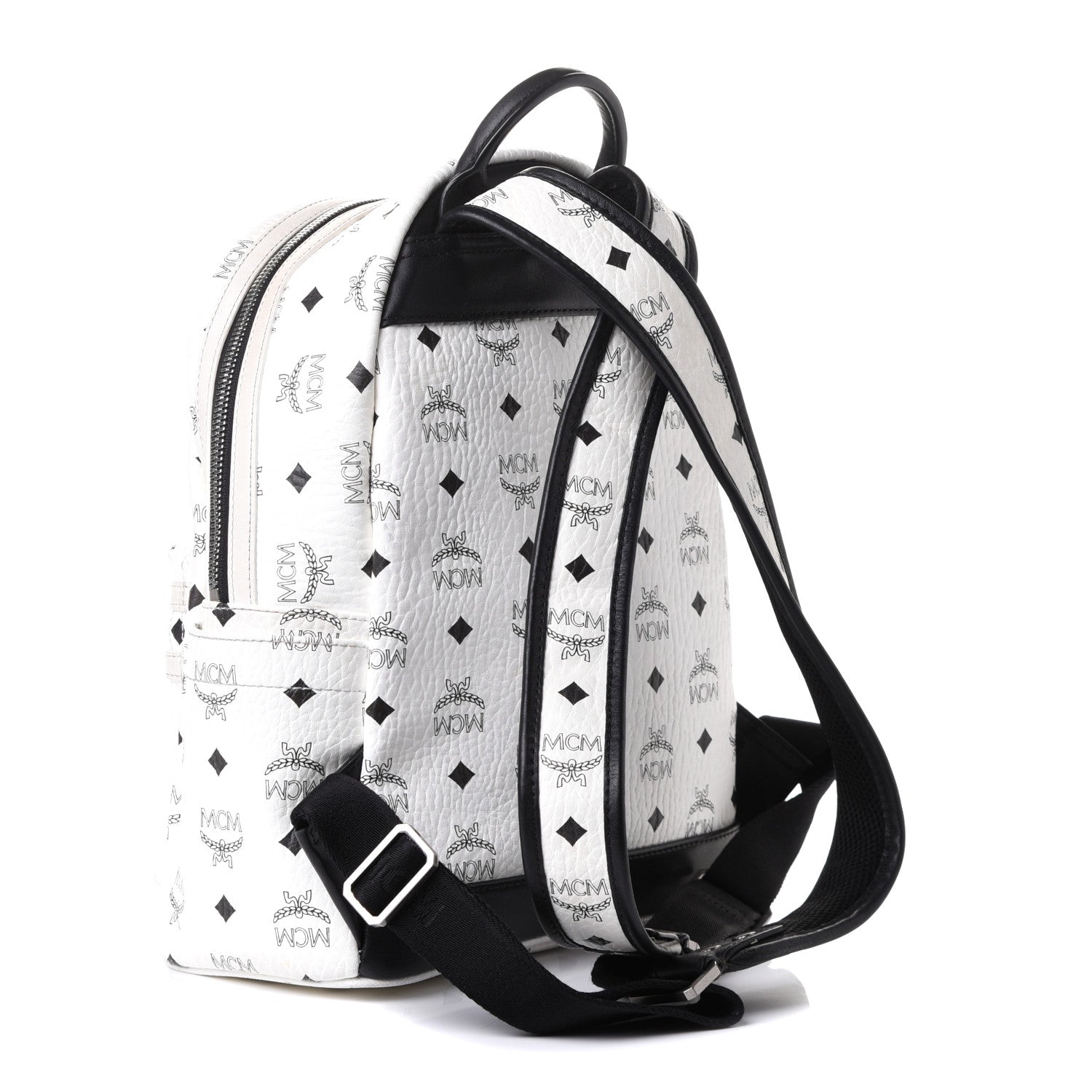 MCM Visetos Small Stark Backpack White 2 of 9