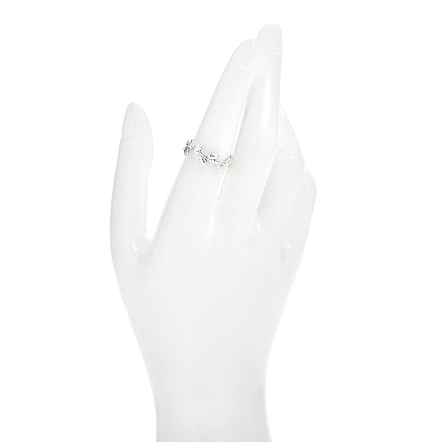 Tiffany Sterling Silver Paloma Picasso Narrow Olive Leaf Band Ring 54 7 2 of 4