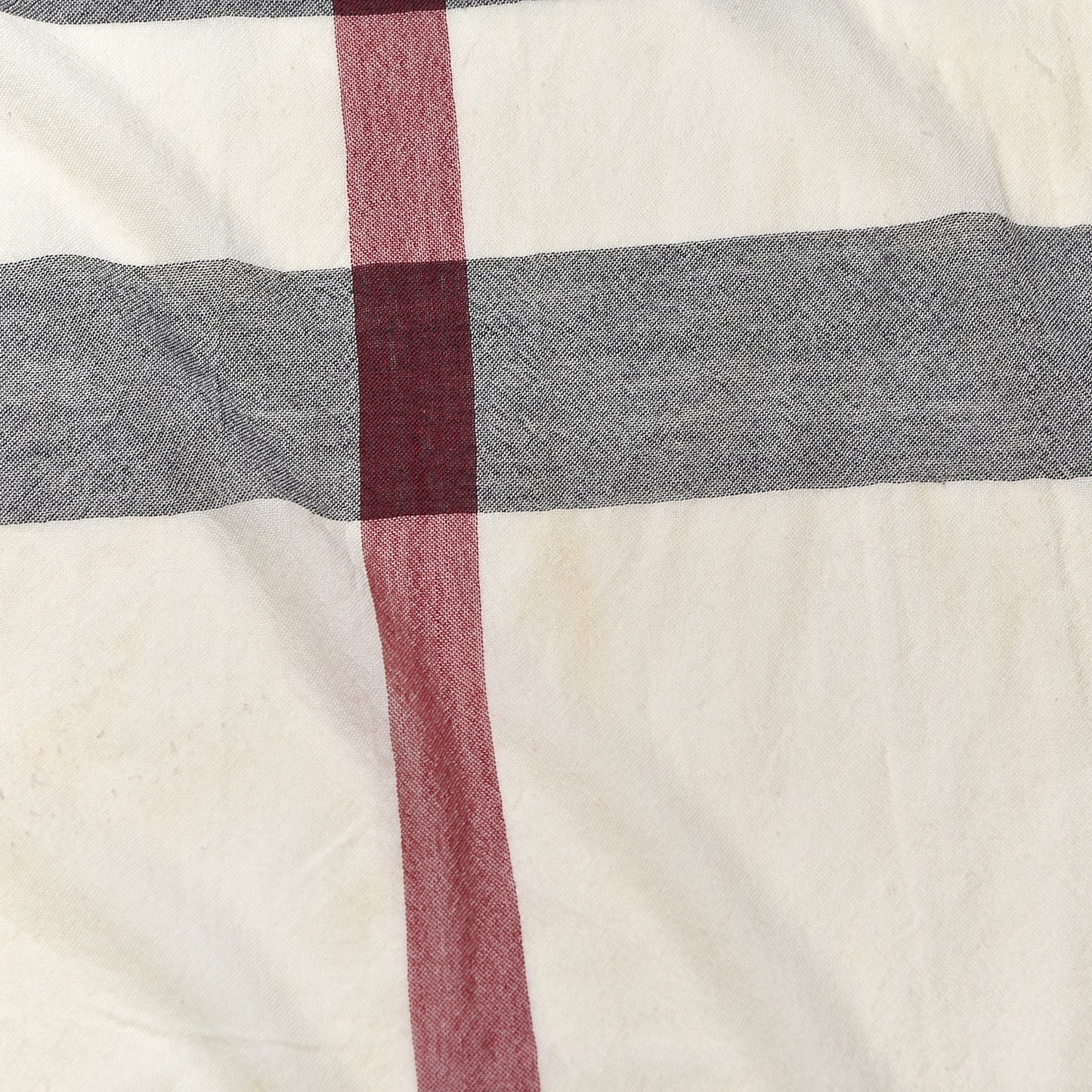 Merino Wool Check Square Scarf Ivory