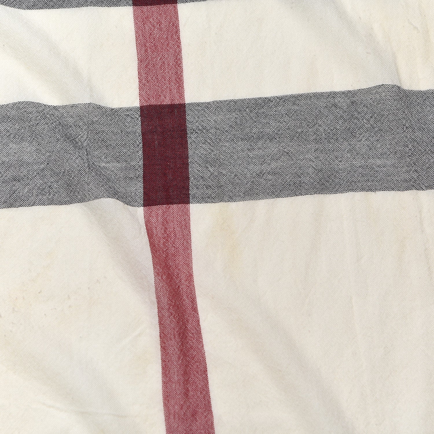 Burberry Merino Wool Check Square Scarf Ivory 5 of 5