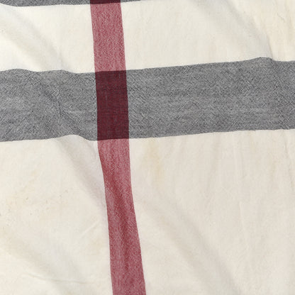 Burberry Merino Wool Check Square Scarf Ivory 5 of 5
