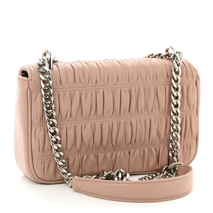 Prada Nappa Gaufre Small Chain Flap Shoulder Bag Cipria 3 of 9