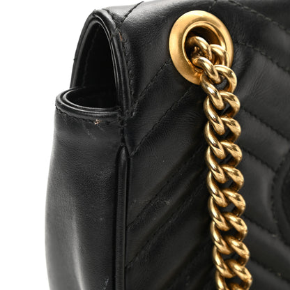 Gucci Calfskin Matelasse Mini GG Marmont Shoulder Bag Black 13 of 15
