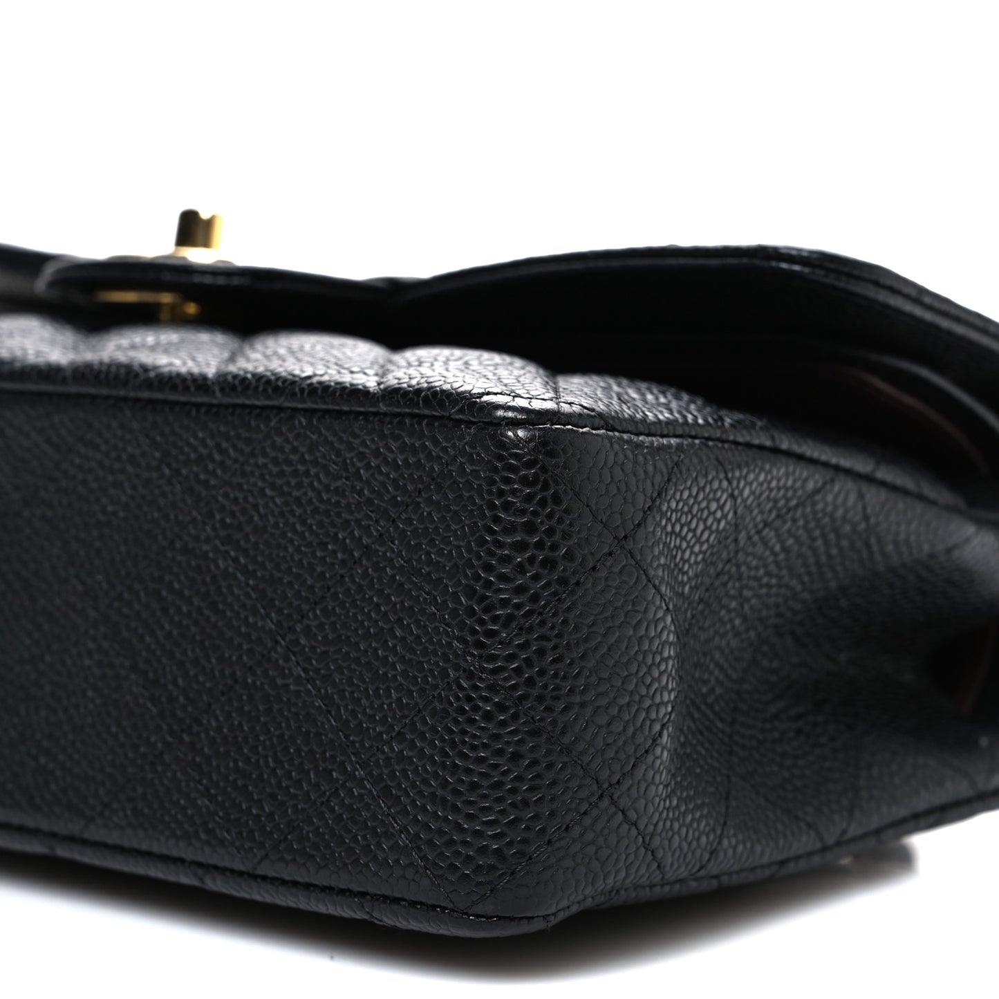 Caviar Quilted Small Double Flap Black