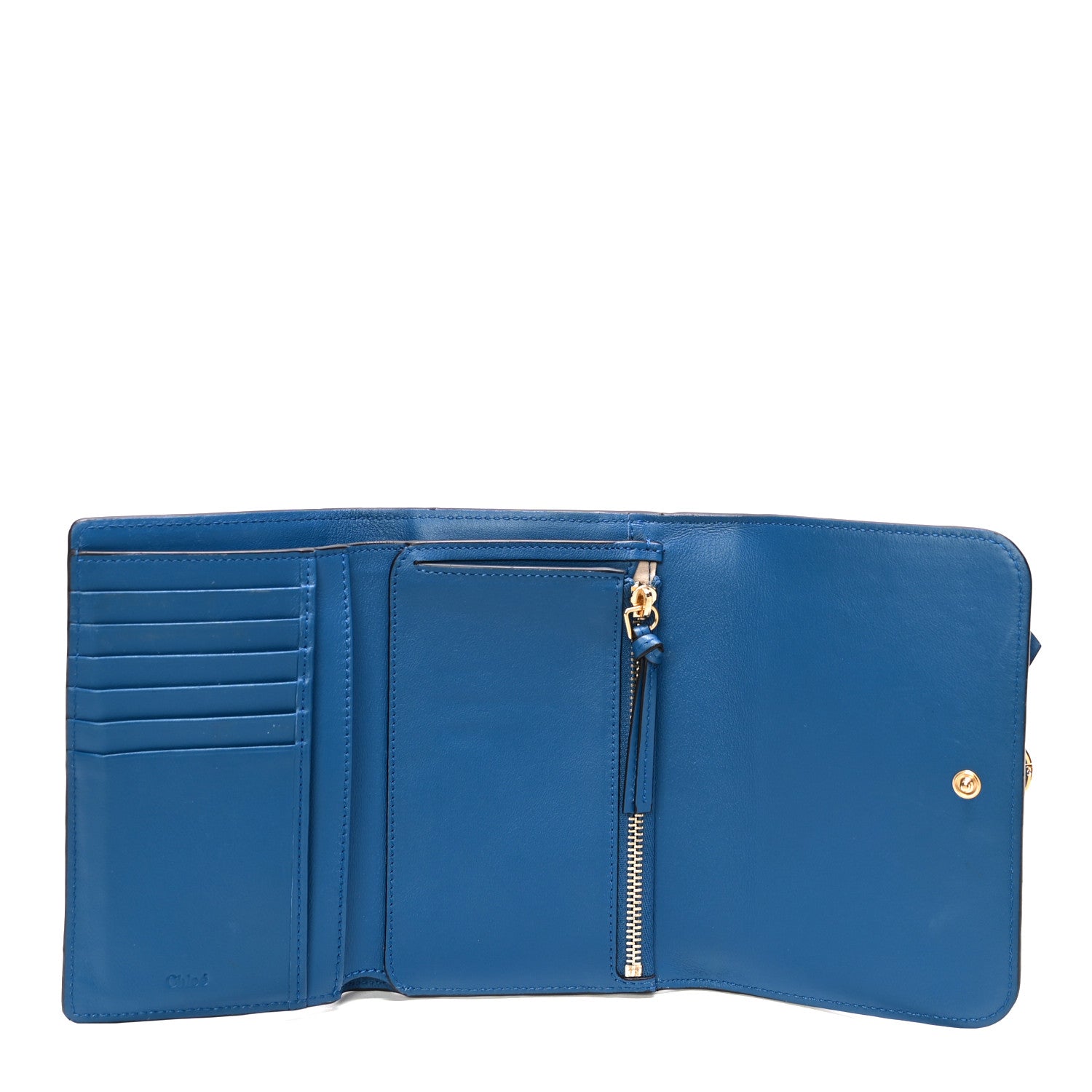 Chloe Calfskin Alphabet Compact Wallet Smoky Blue 5 of 11