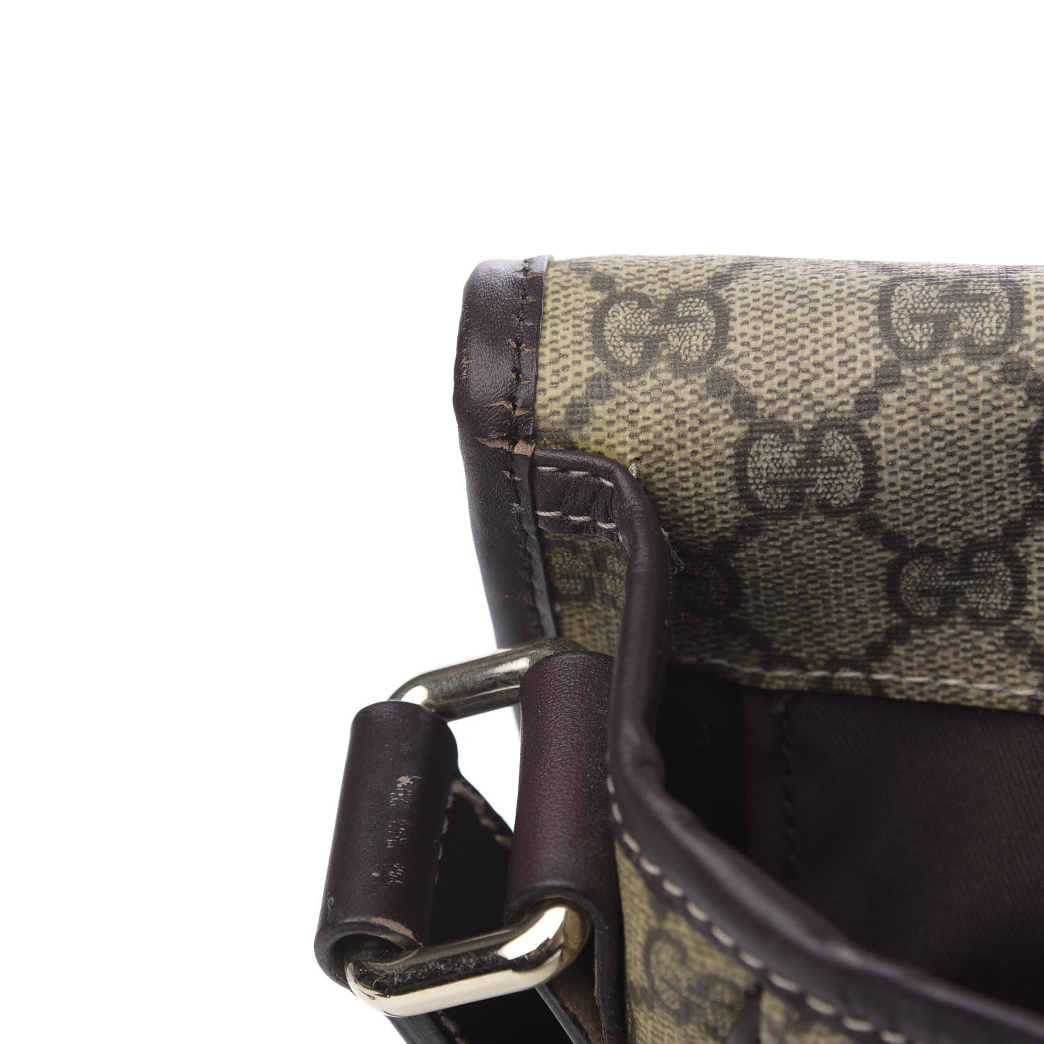 Gucci GG Plus Monogram Web Medium Flap Messenger Beige Dark Brown 11 of 13