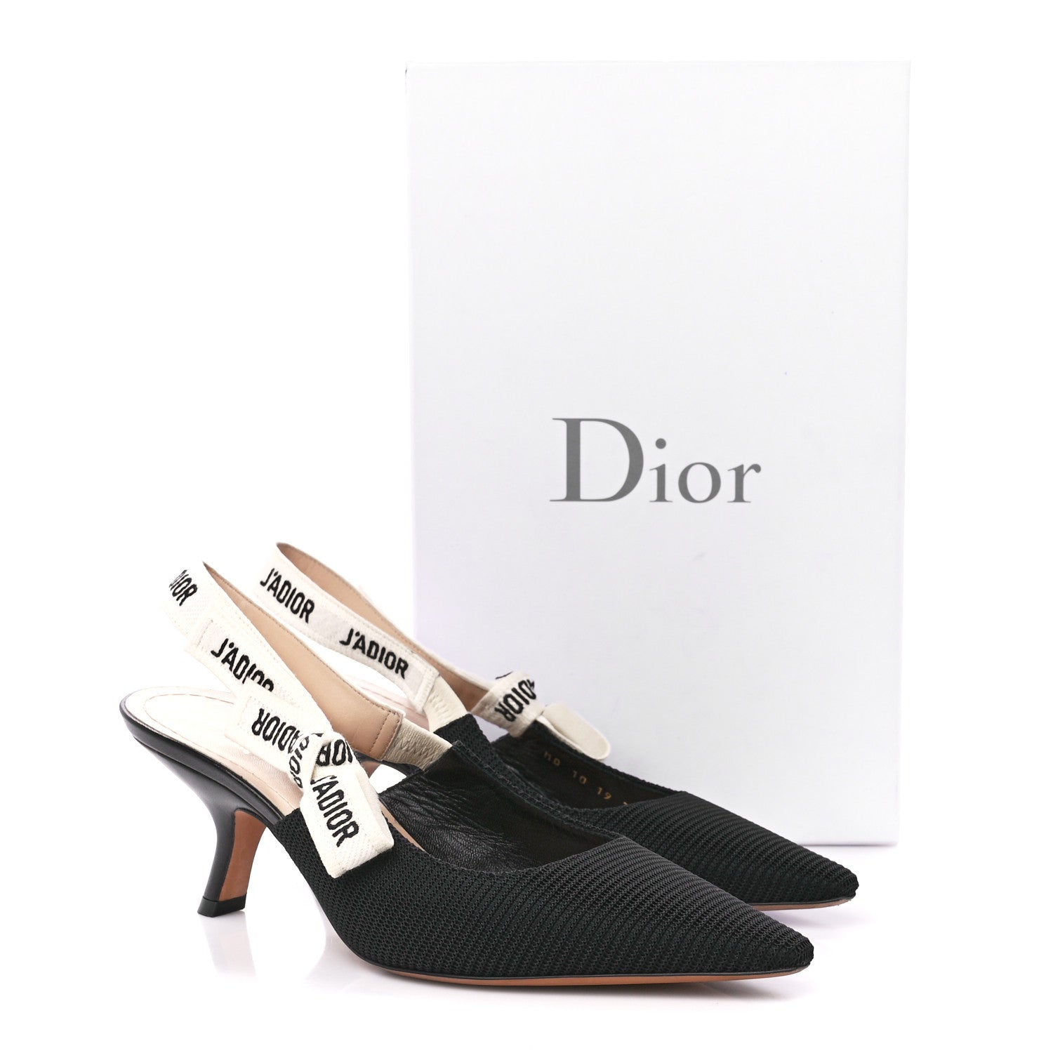 Christian Dior Technical Canvas Ribbon J Adior Slingback 65mm Pumps 37.5 Black 9 of 9