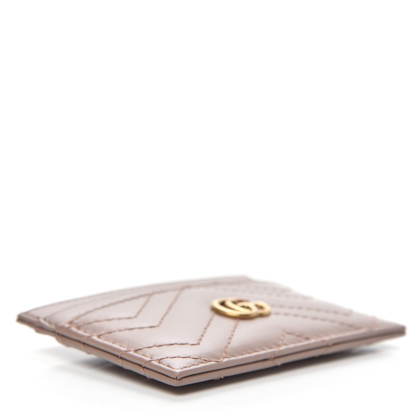 Calfskin Matelasse GG Marmont Card Holder Porcelain Rose