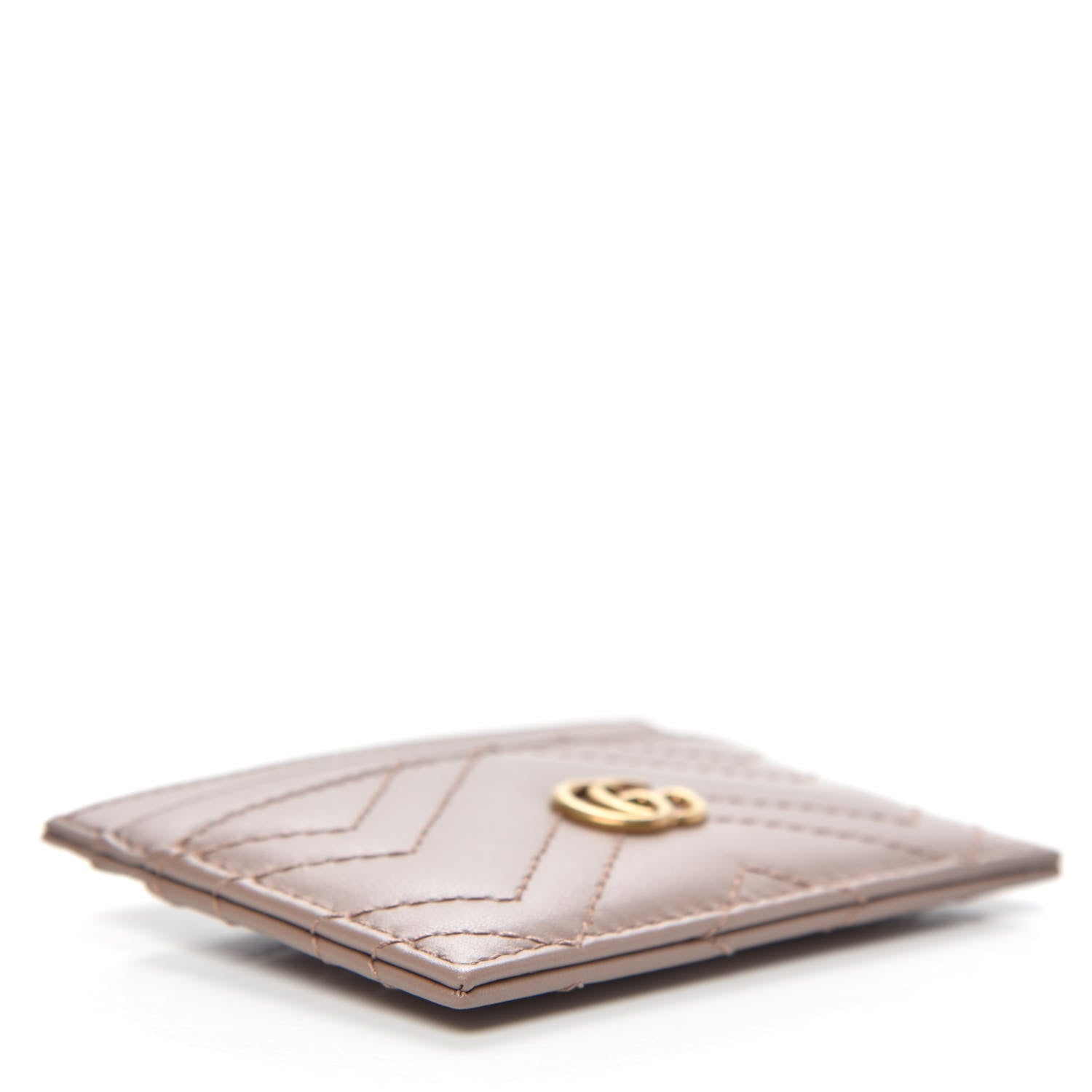 Gucci Calfskin Matelasse GG Marmont Card Holder Porcelain Rose 4 of 6