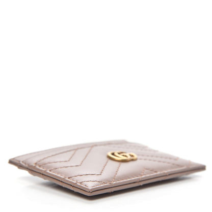 Gucci Calfskin Matelasse GG Marmont Card Holder Porcelain Rose 4 of 6