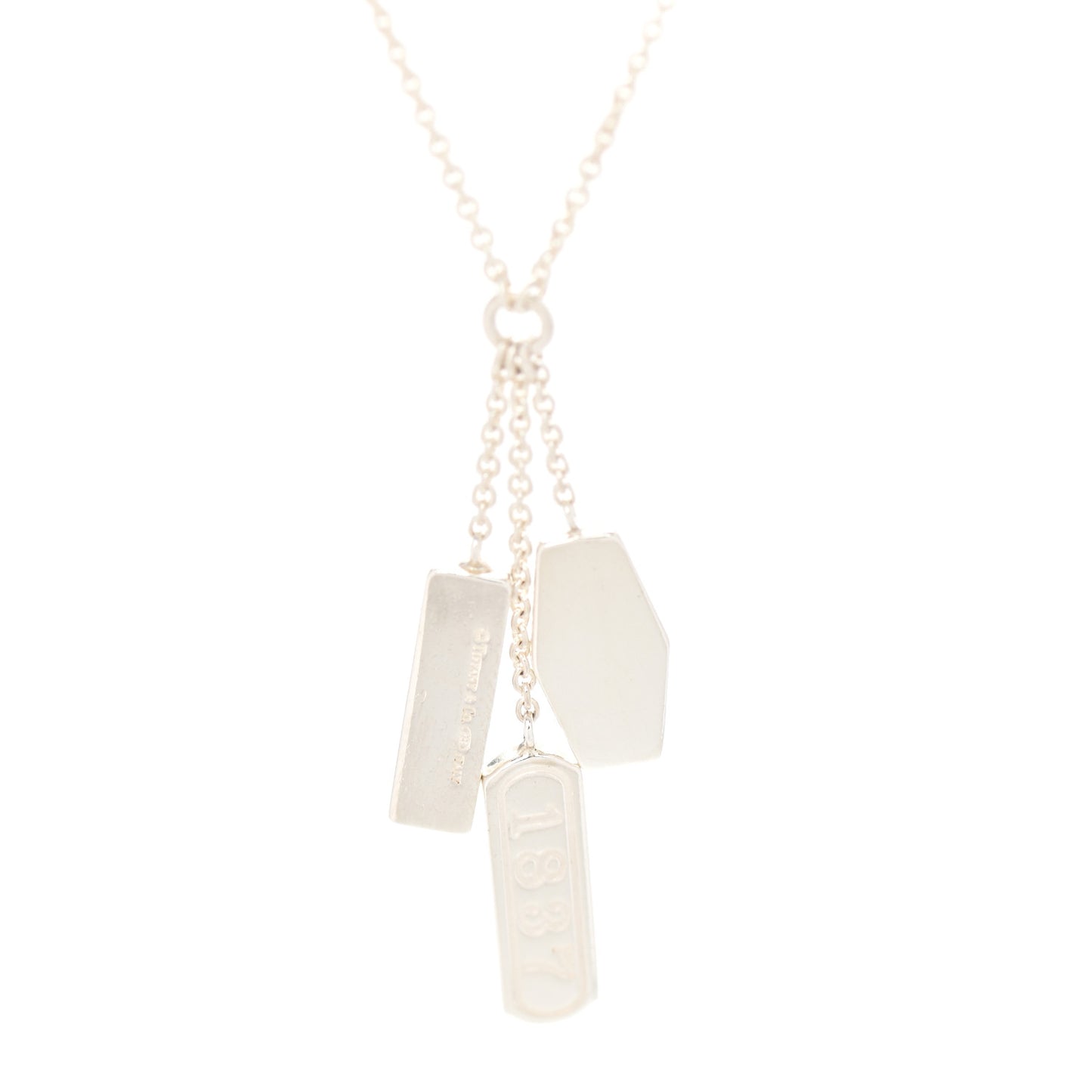 Sterling Silver 1837 Triple Tag Lariat Necklace
