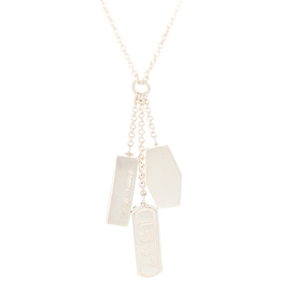 Tiffany Sterling Silver 1837 Triple Tag Lariat Necklace 4 of 6