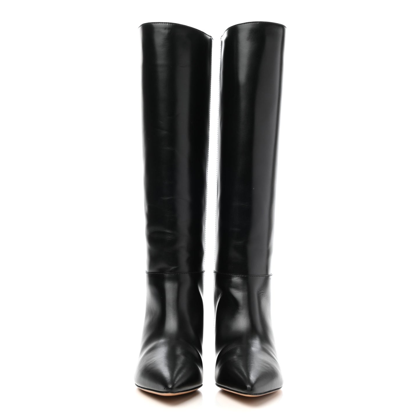 Calfskin Knee High Kitten Heel Boots 38.5 Black