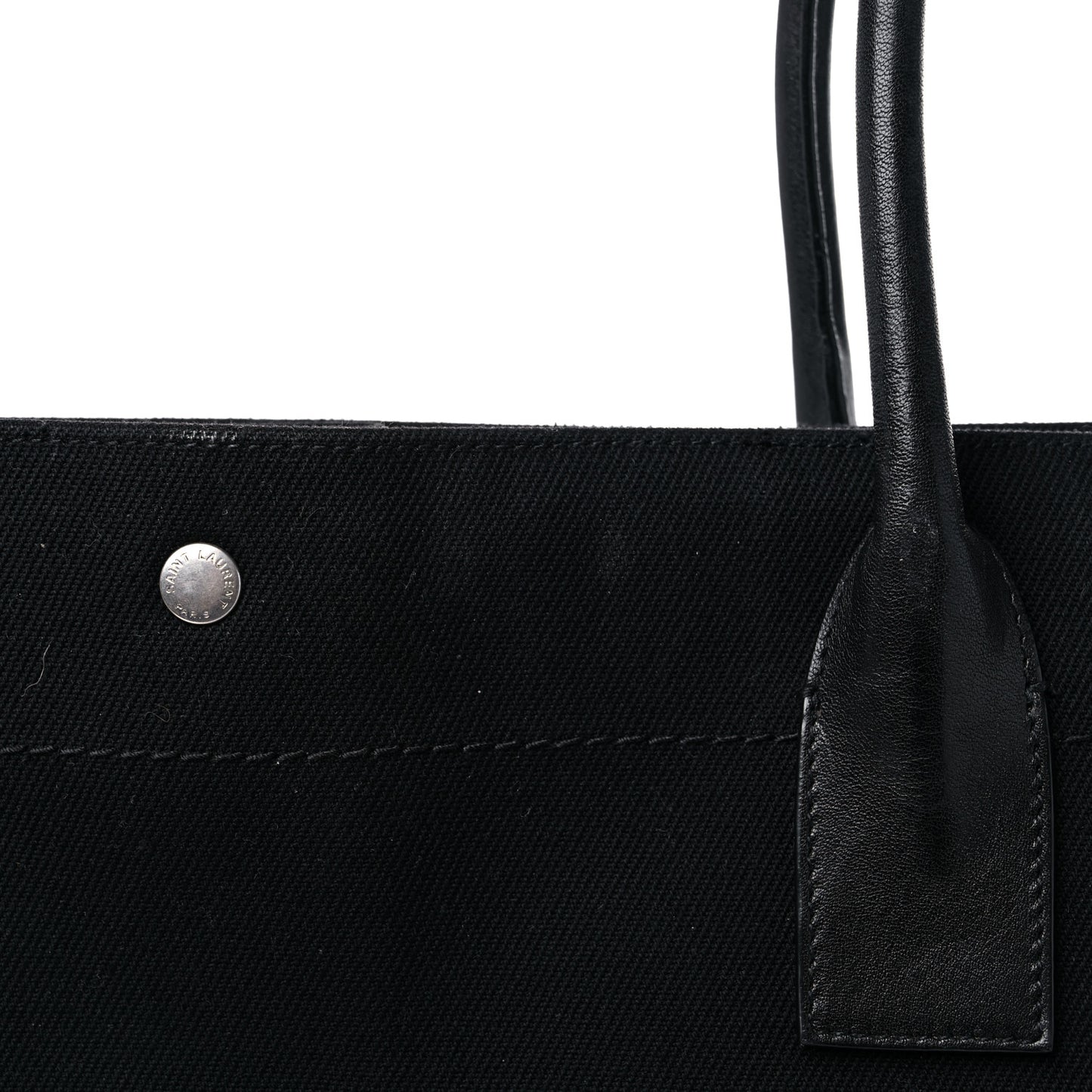 Linen Calfskin Rive Gauche Tote Black