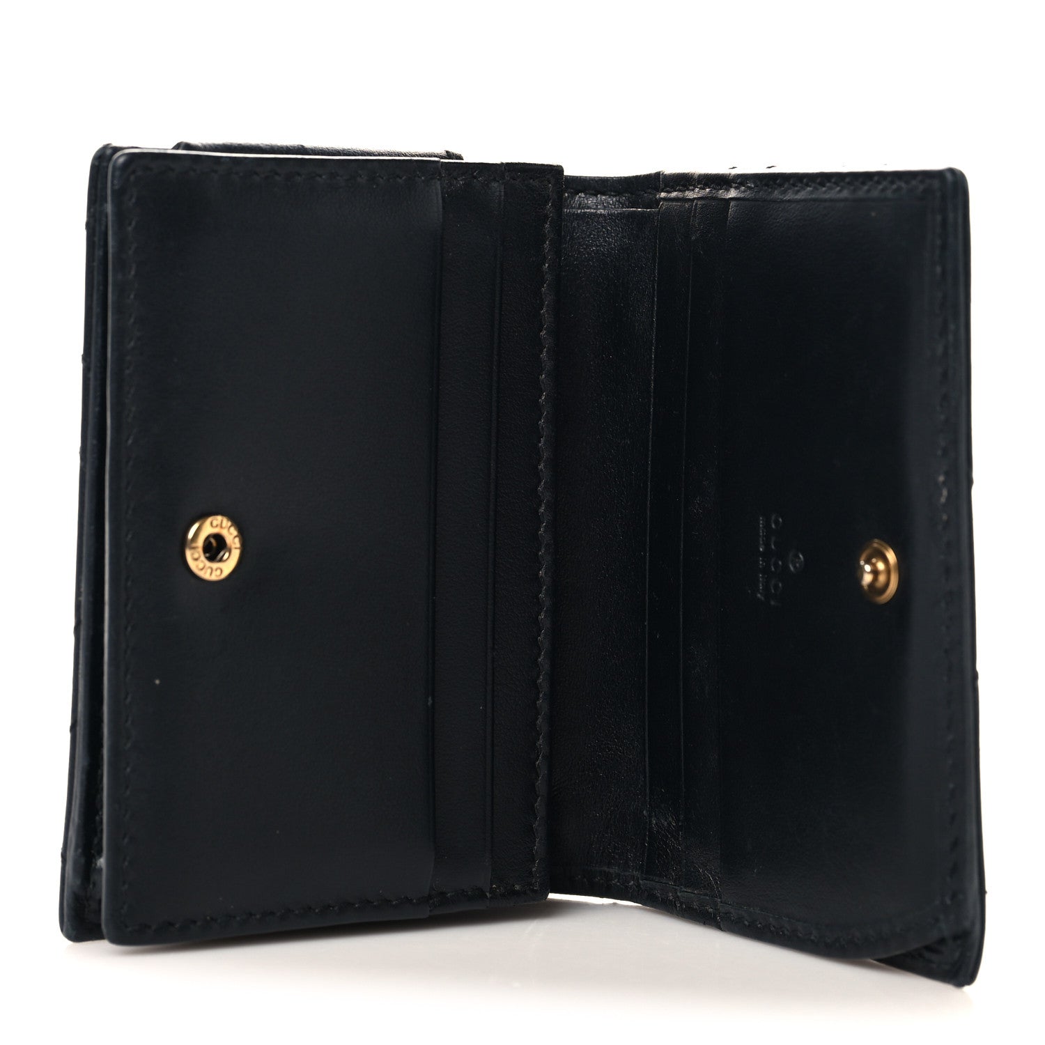 Gucci Calfskin Matelasse GG Marmont Card Case Black 5 of 9