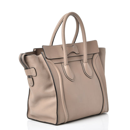 Celine Drummed Calfskin Mini Luggage Dune 3 of 8