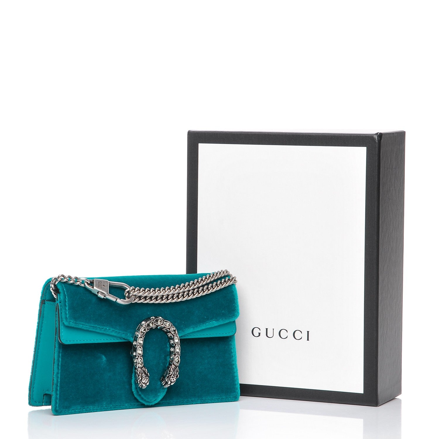 Gucci Velvet Super Mini Dionysus Shoulder Bag Pavone Cyan 9 of 9
