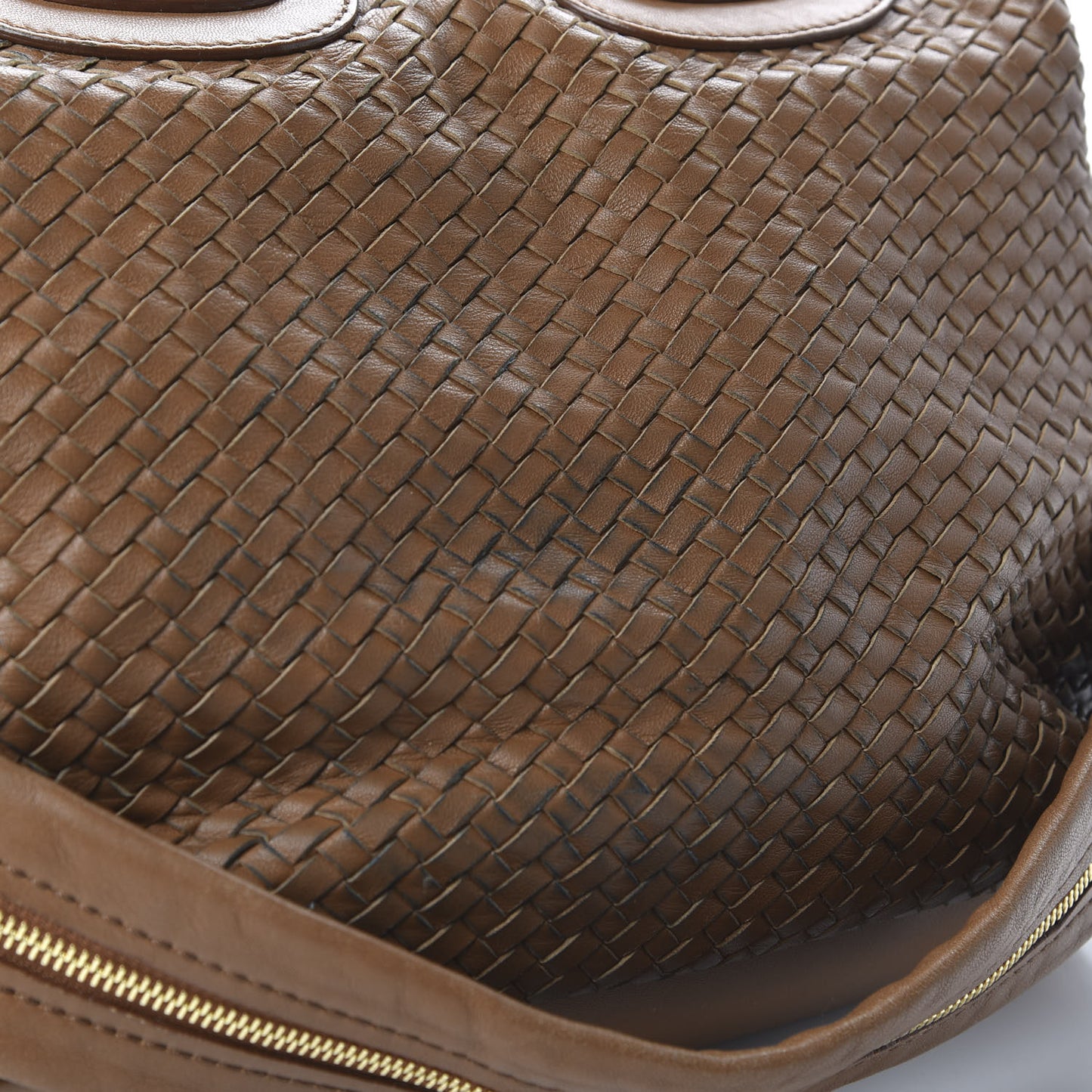 Lambskin Woven Medium Nightingale Tan