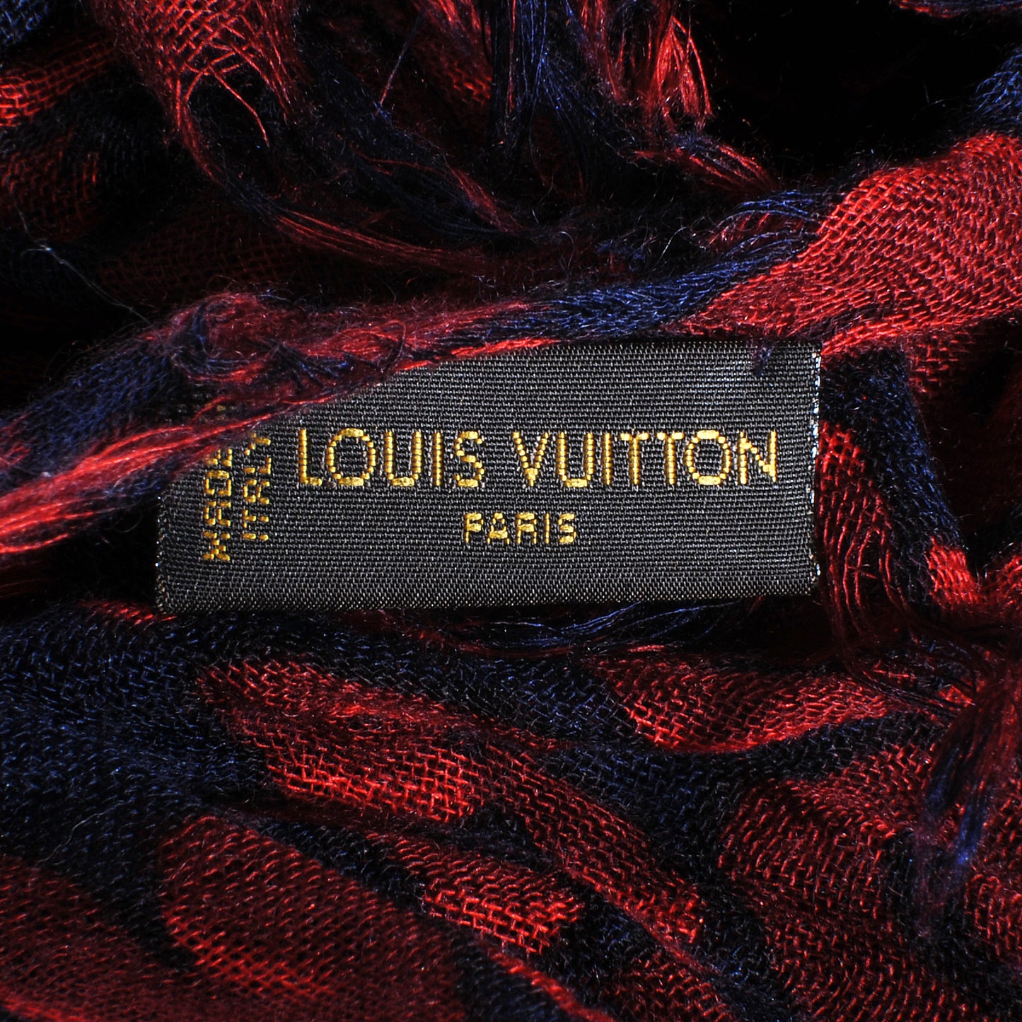 Cashmere Silk Leopard Stole Navy