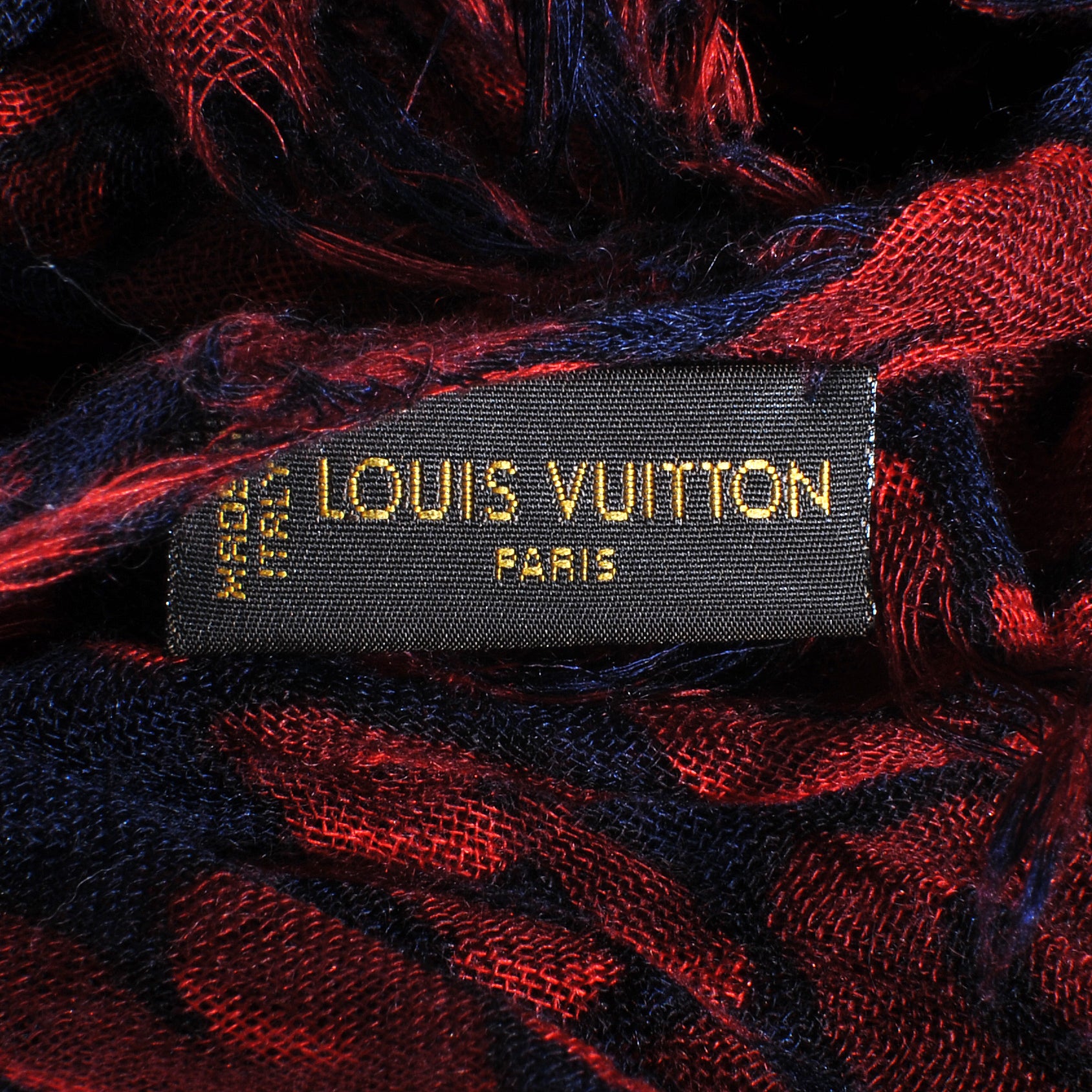Louis Vuitton Cashmere Silk Leopard Stole Navy 5 of 5