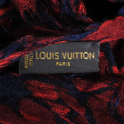 Louis Vuitton Cashmere Silk Leopard Stole Navy 5 of 5