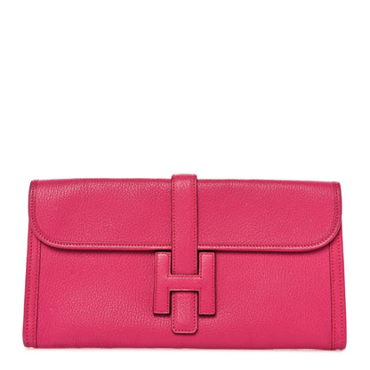 Hermes Chevre Mysore Jige Elan 29 Clutch Rose Shocking 1 of 13