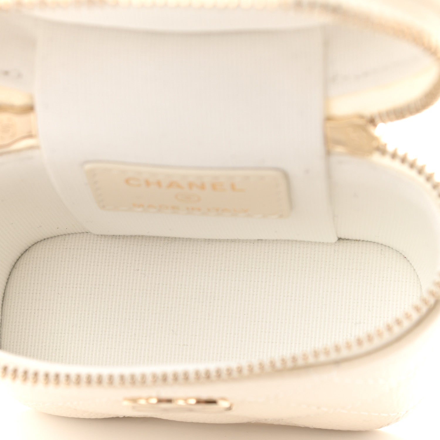 Chanel Caviar Quilted Small Handle With Care Vanity Case With Chain White 5 of 9