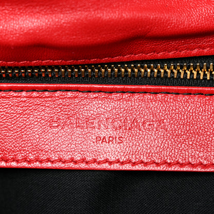 Balenciaga Chevre Gold Metallic Edge Hardware Envelope Clutch Rouge Grenade 7 of 11