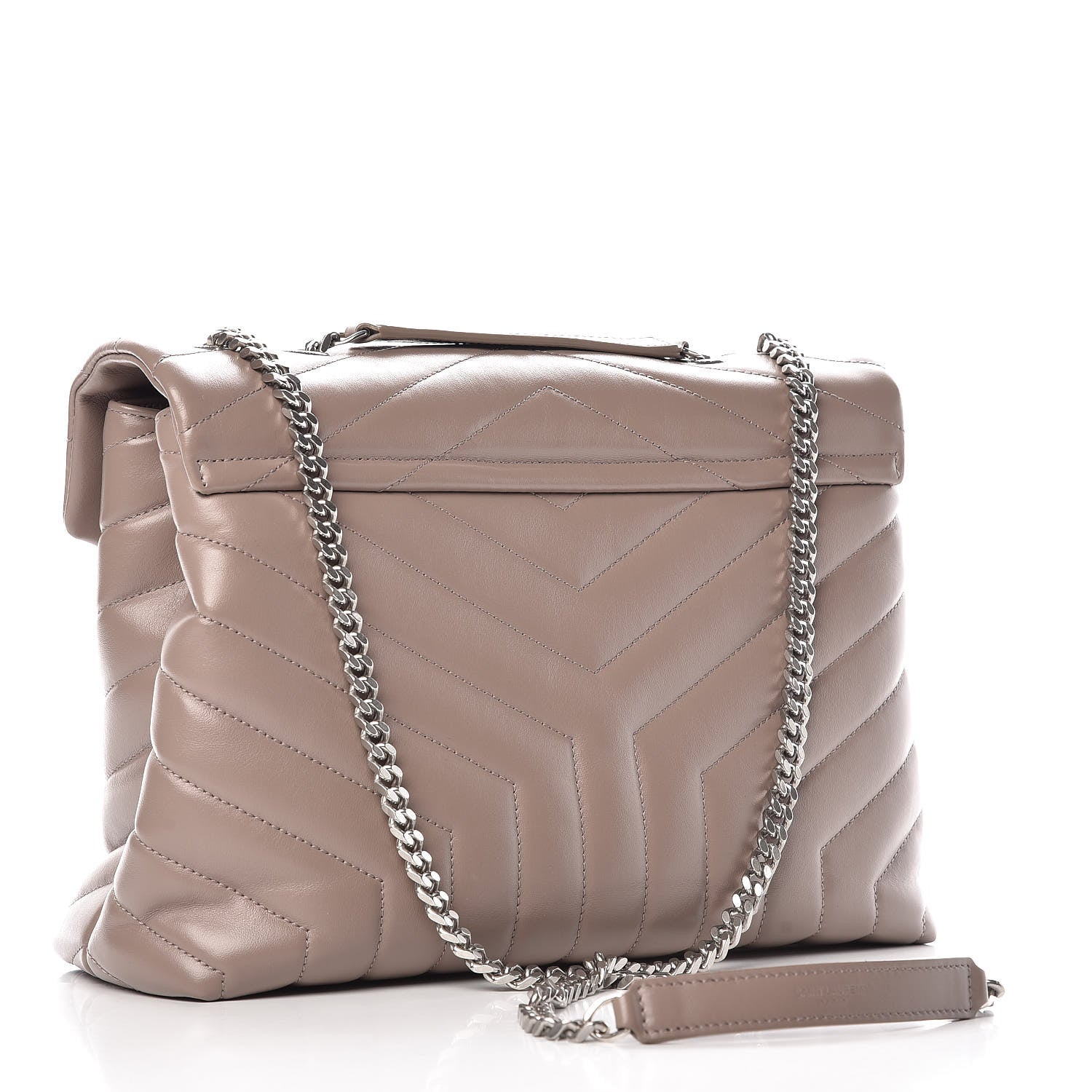 Saint Laurent Calfskin Y Quilted Monogram Medium Loulou Chain Satchel Mink 3 of 10