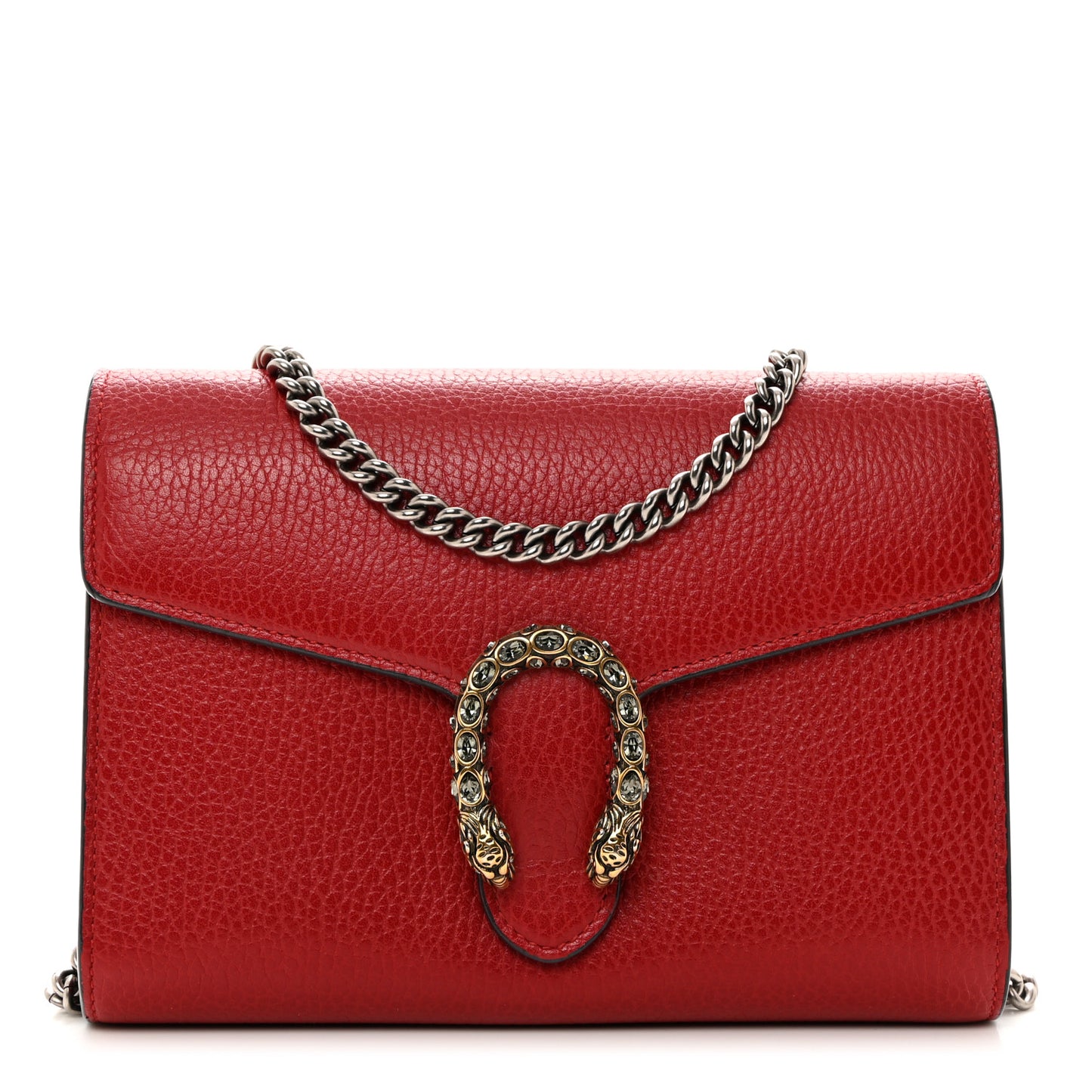 Calfskin Mini Dionysus Chain Wallet Hibiscus Red