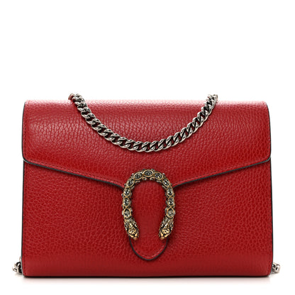 Gucci Calfskin Mini Dionysus Chain Wallet Hibiscus Red 1 of 11