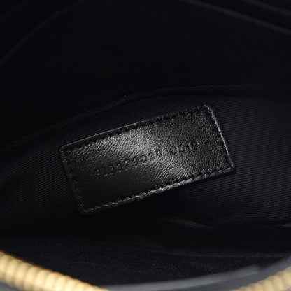 Saint Laurent Calfskin Matelasse Chevron Monogram A5 Wristlet Black 7 of 8