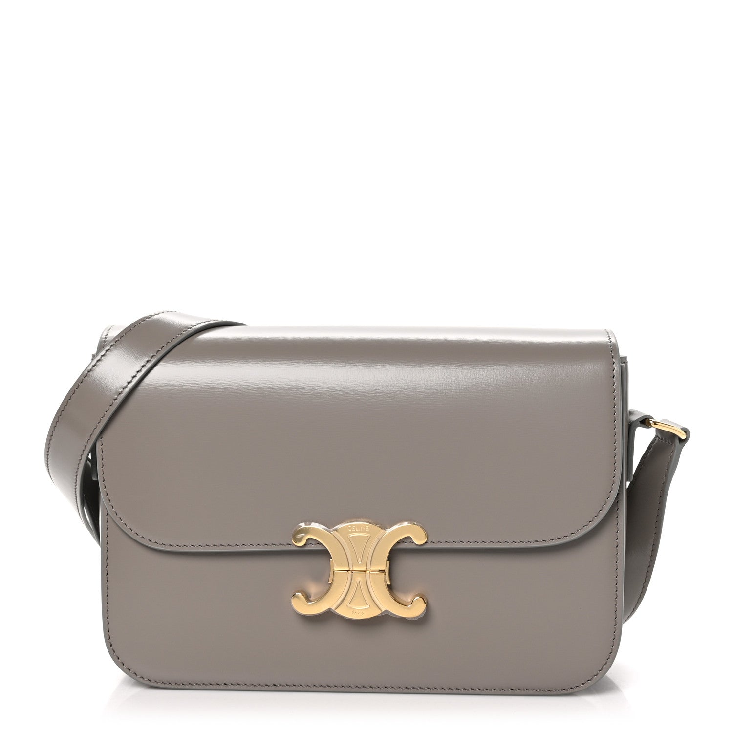 Celine Shiny Calfskin Medium Triomphe Pebble 1 of 12