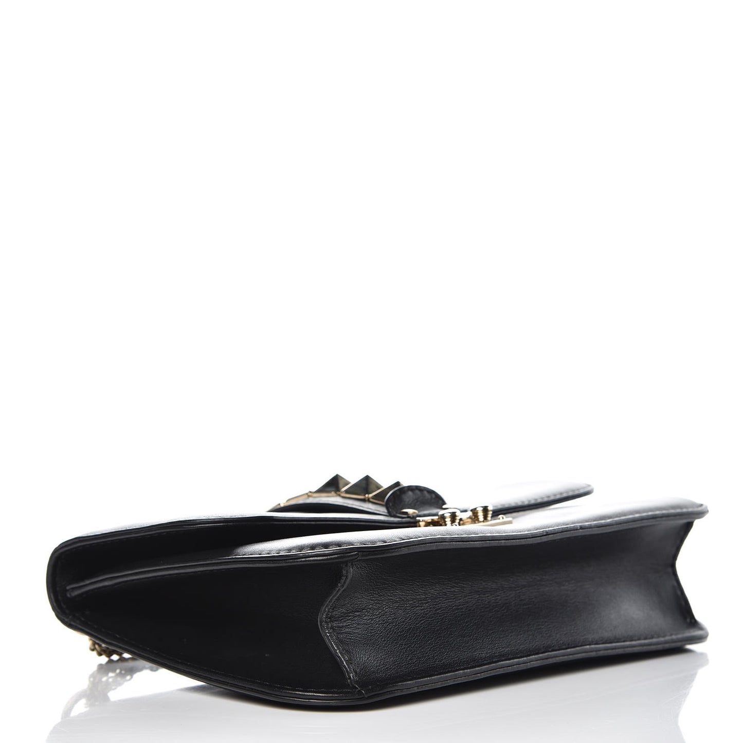 Vitello Medium Glam Lock Rockstud Flap Black