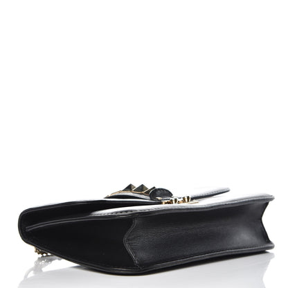 Valentino Garavani Vitello Medium Glam Lock Rockstud Flap Black 4 of 11