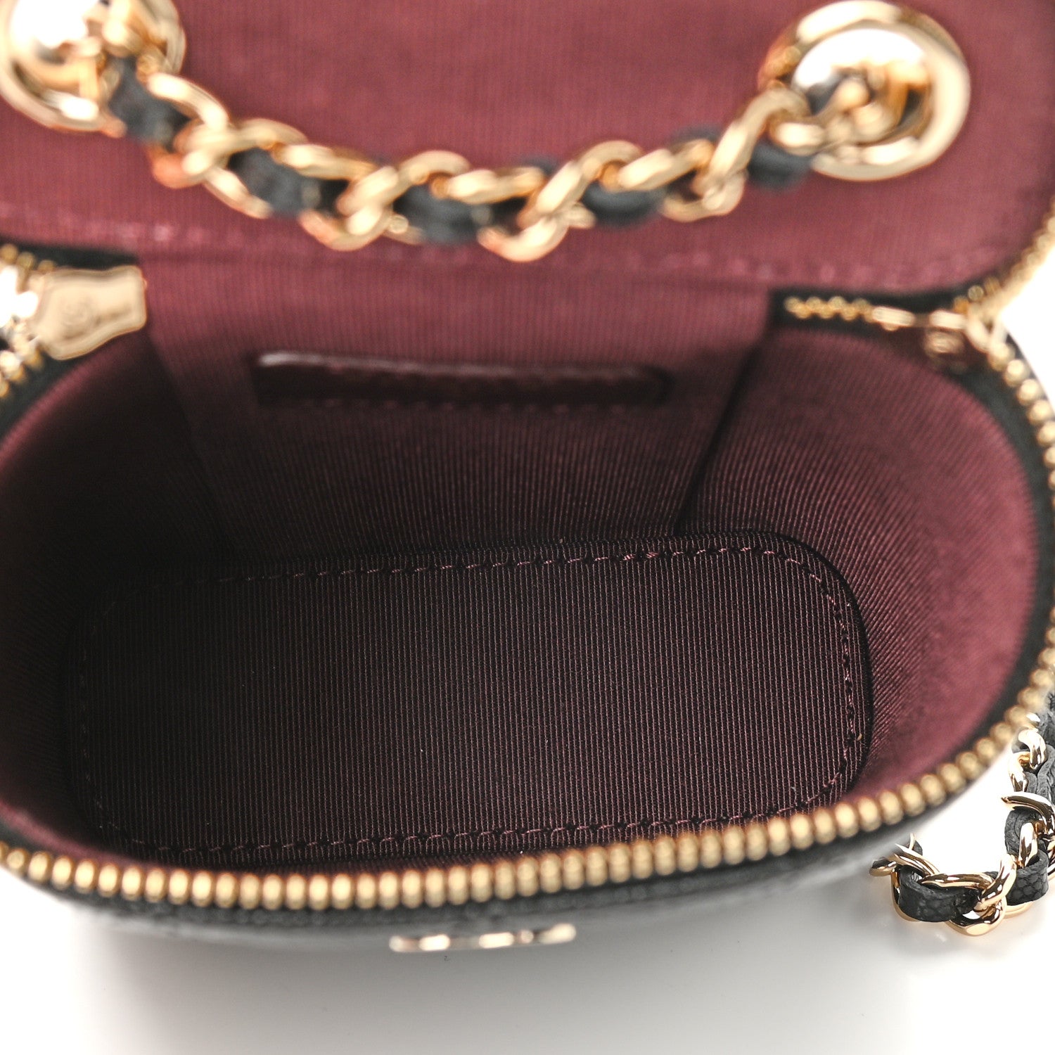 Chanel Caviar Quilted Small Vertical Coco Beauty Vanity Case With Chain Black 5 of 9