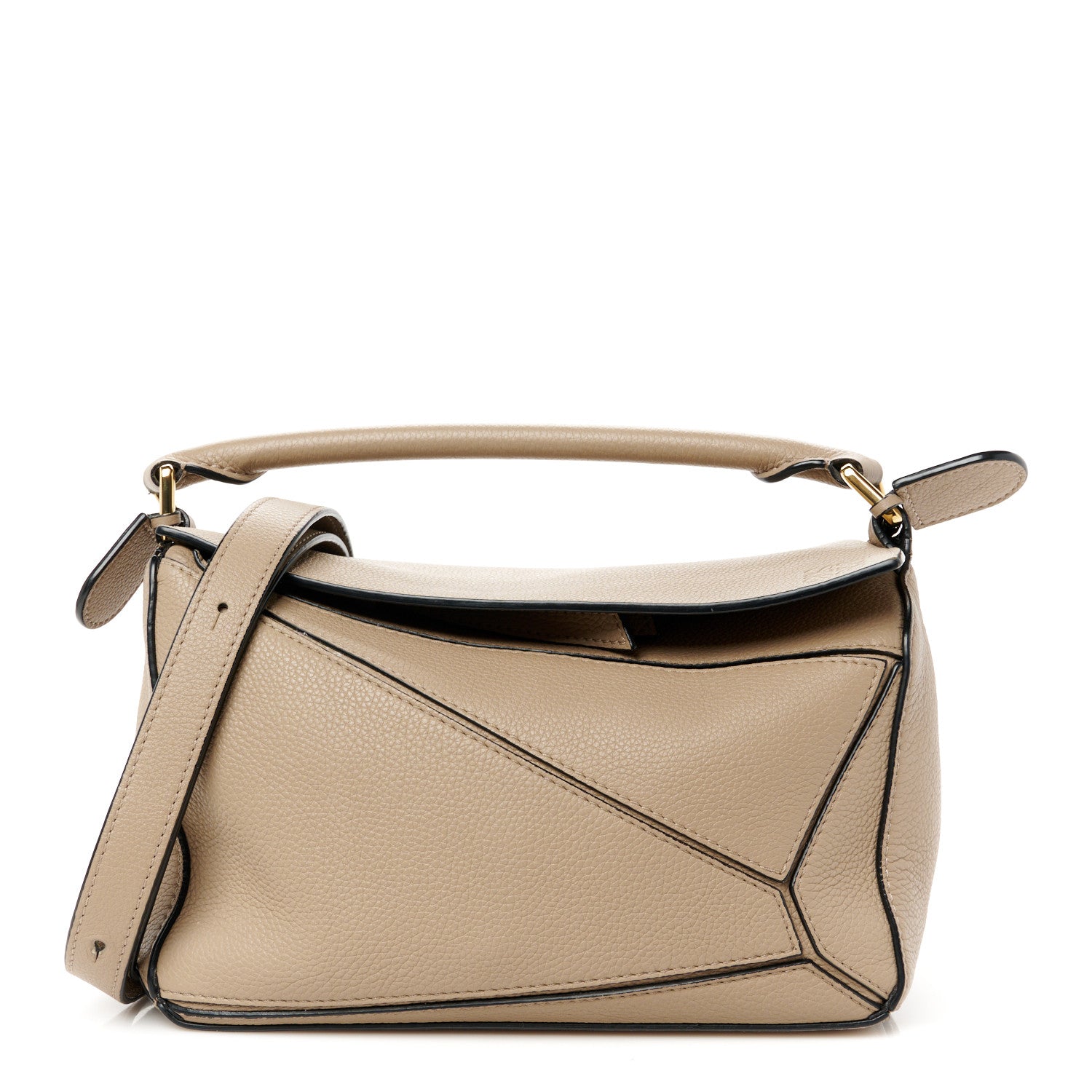 Loewe Grained Calfskin Small Puzzle Bag Sand 1 of 11