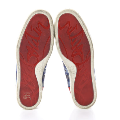 Christian Louboutin Crosta Barbara Square Lou Spikes Orlato Flat Sneakers 46 Version Blue 7 of 13