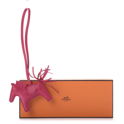 Hermes Milo Lambskin Grigri Rodeo Horse Bag Charm PM Rose Mexico 5 of 5