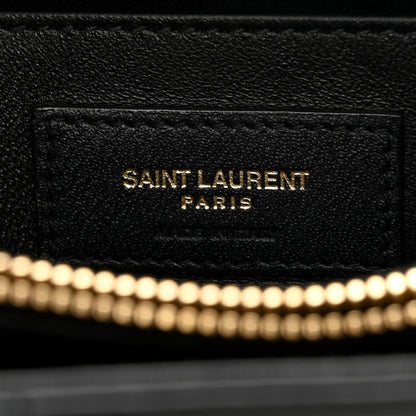 Saint Laurent Calfskin Y Quilted Monogram Small Loulou Chain Satchel Black 5 of 9