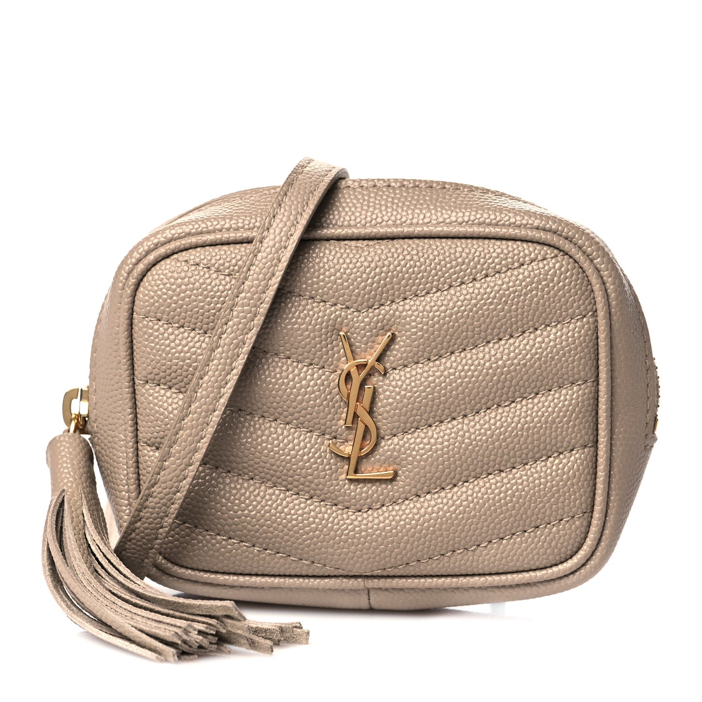Grain De Poudre Matelasse Monogram Baby Lou Camera Bag Dark Beige