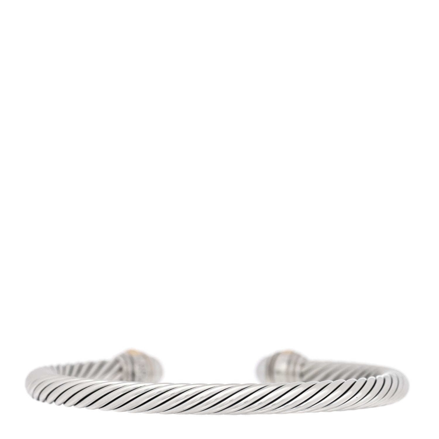 David Yurman Sterling Silver 14K Yellow Gold Cultured Pearl 5mm Cable Classics Bracelet 2 of 3